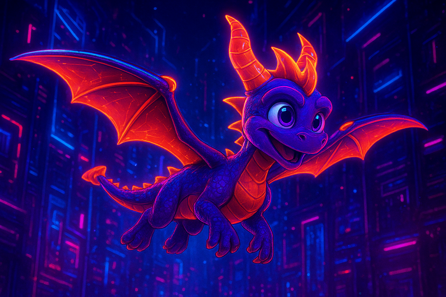 A retro 1950s cartoon style image, minimal vector art, Art Deco inspired, clean flat colors, geometric shapes, mid-century modern design, elegant silhouettes, UPA style animation, smooth lines, limited color palette (black, red, beige, brown, white), grainy paper texture background, vintage jazz club atmosphere, subtle lighting, slightly exaggerated character proportions, classy and stylish mood. Spyro the dragon eating sushi